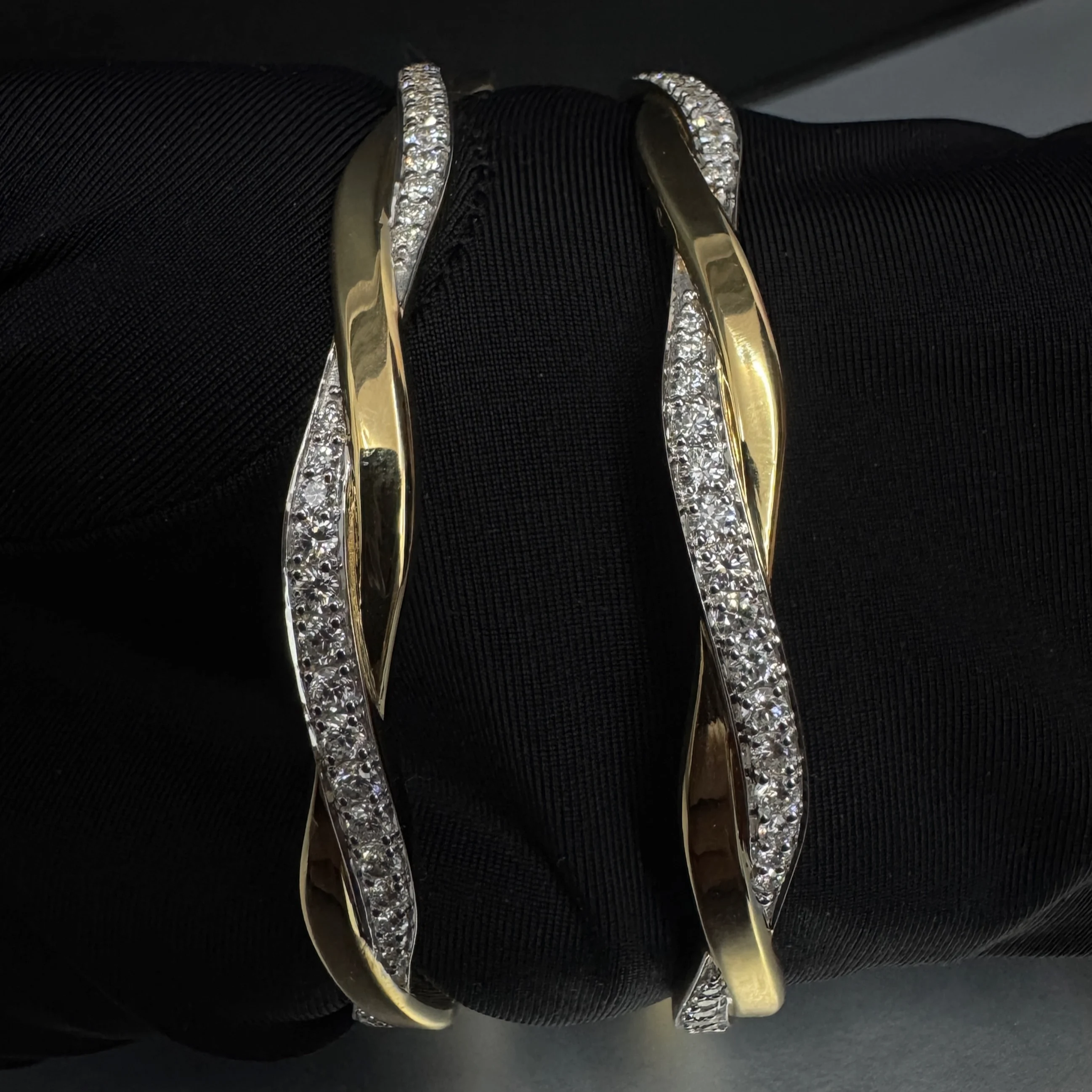 Round Diamond Bangle in Yellow Gold | Statement Fine Jewelry view 7