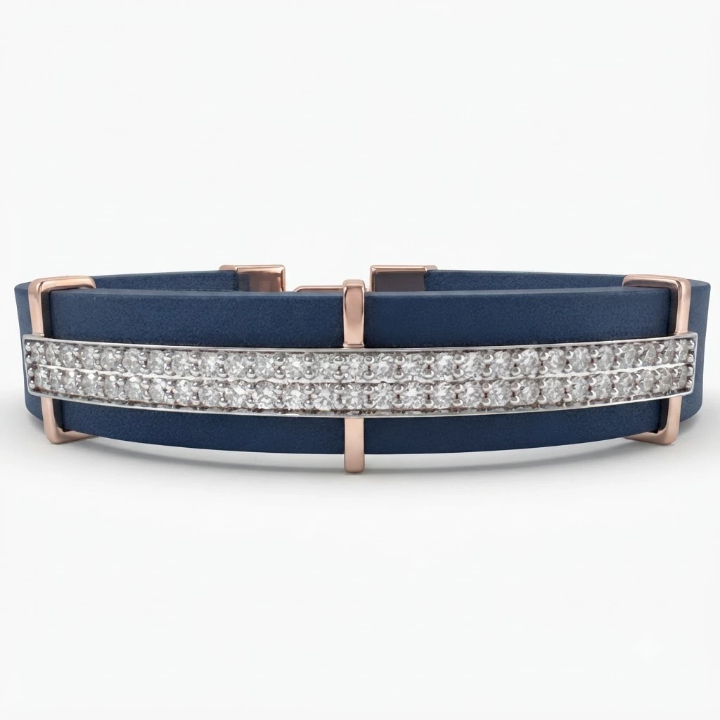 Round Diamond Belt Bracelet in Rose Gold | Fine Jewelry view 3