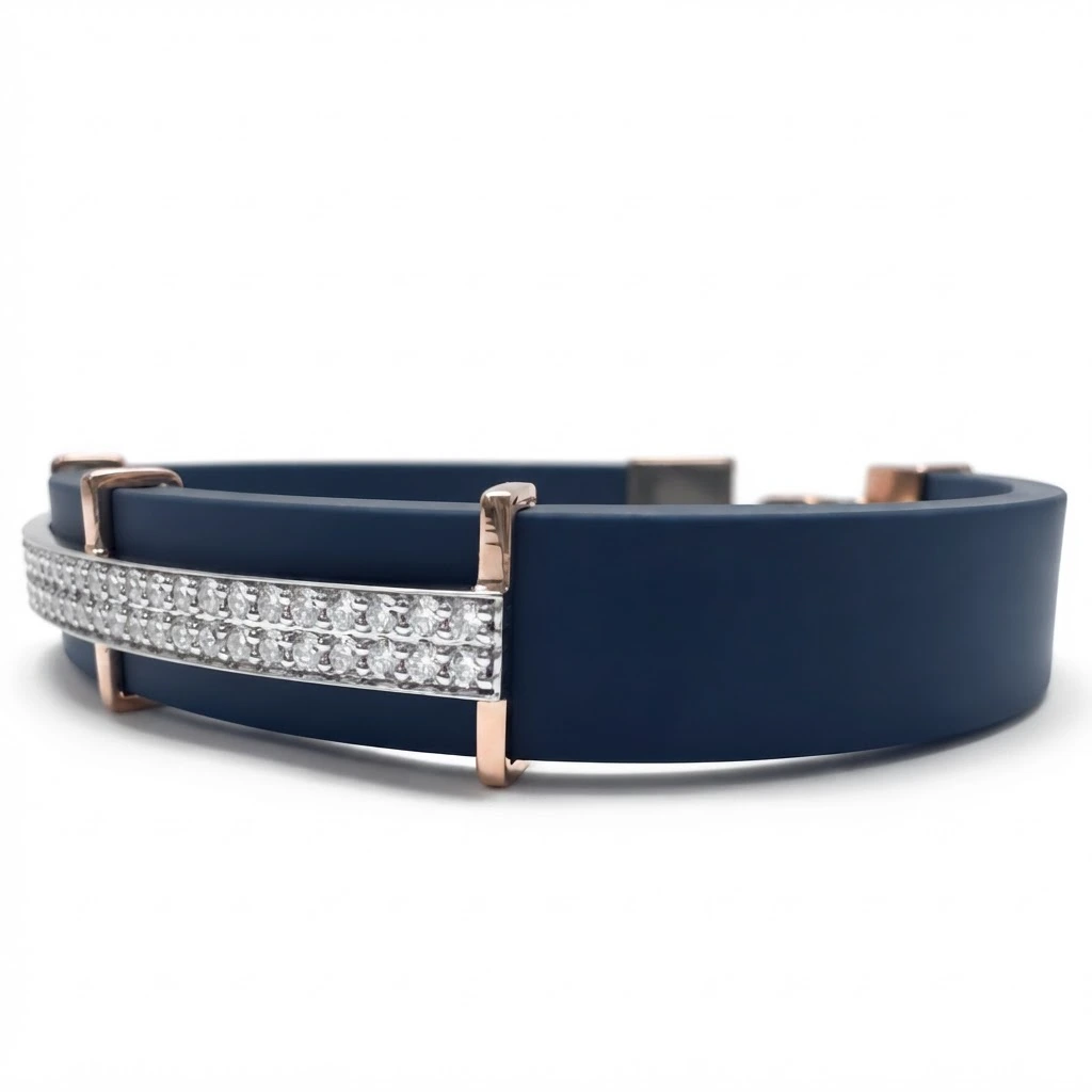 Round Diamond Belt Bracelet in Rose Gold | Fine Jewelry view 4