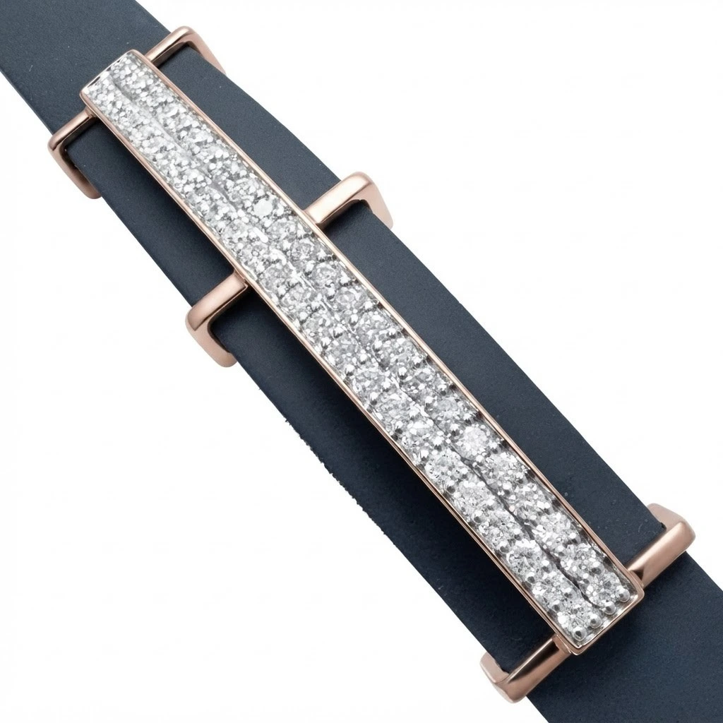 Round Diamond Belt Bracelet in Rose Gold | Fine Jewelry view 6