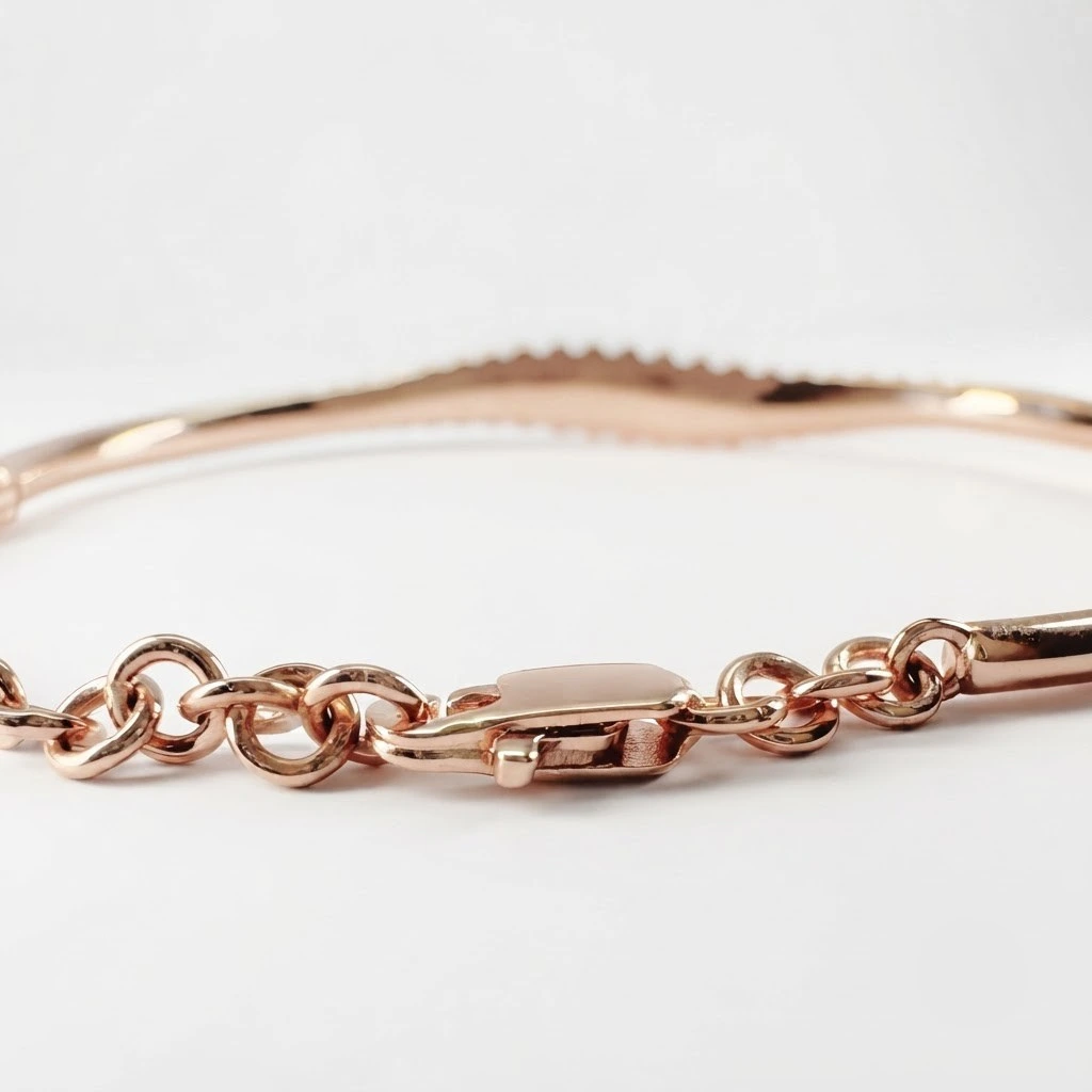Round Diamond Bracelet in Rose Gold | Delicate Fine Jewelry view 6