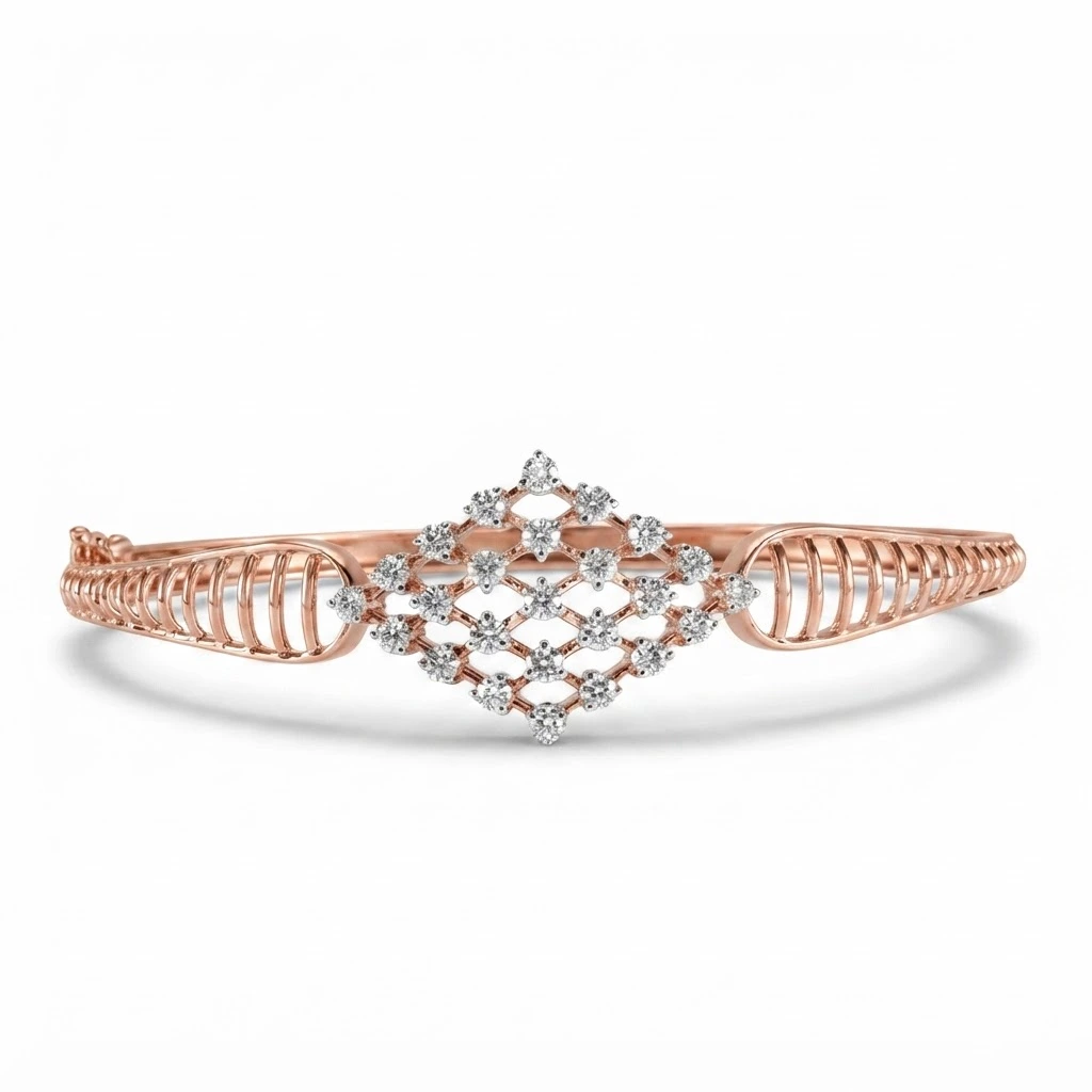 Round Diamond Bracelet in Rose Gold | Elegant Fine Jewelry view 3