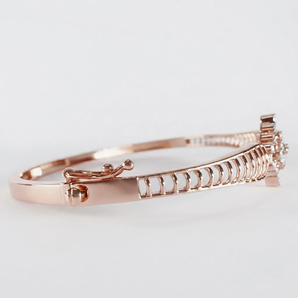 Round Diamond Bracelet in Rose Gold | Elegant Fine Jewelry view 5