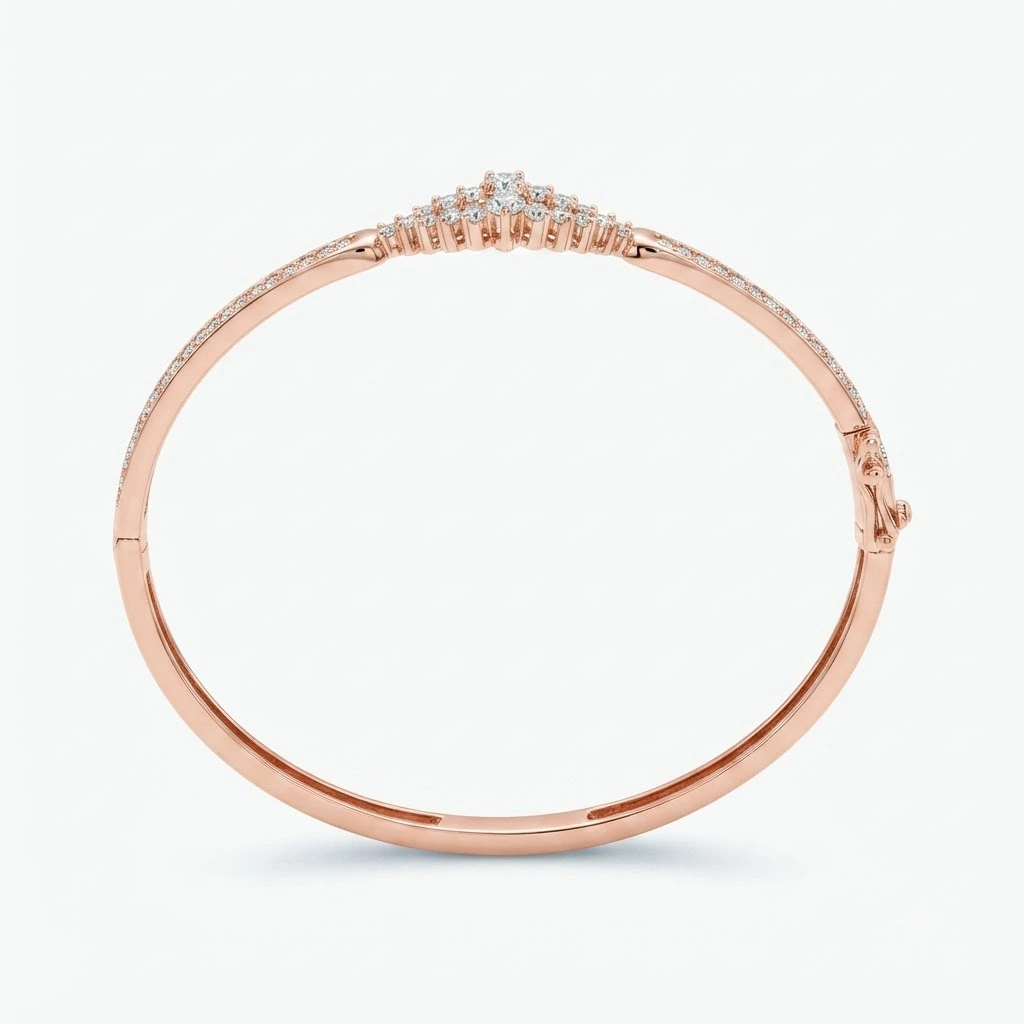 Round Diamond Bracelet in Rose Gold | Elegant Fine Jewelry view 7