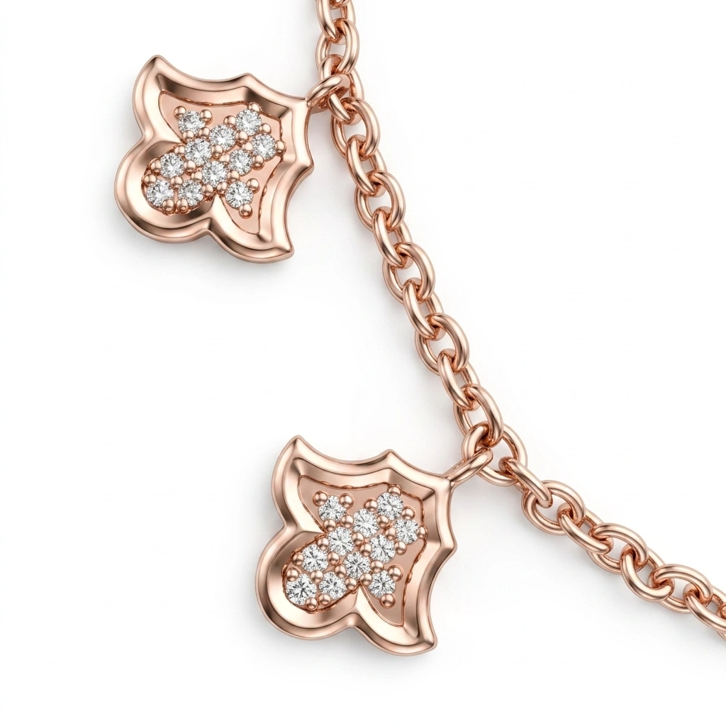 Round Diamond Bracelet in Rose Gold | Lab Grown Diamonds view 4