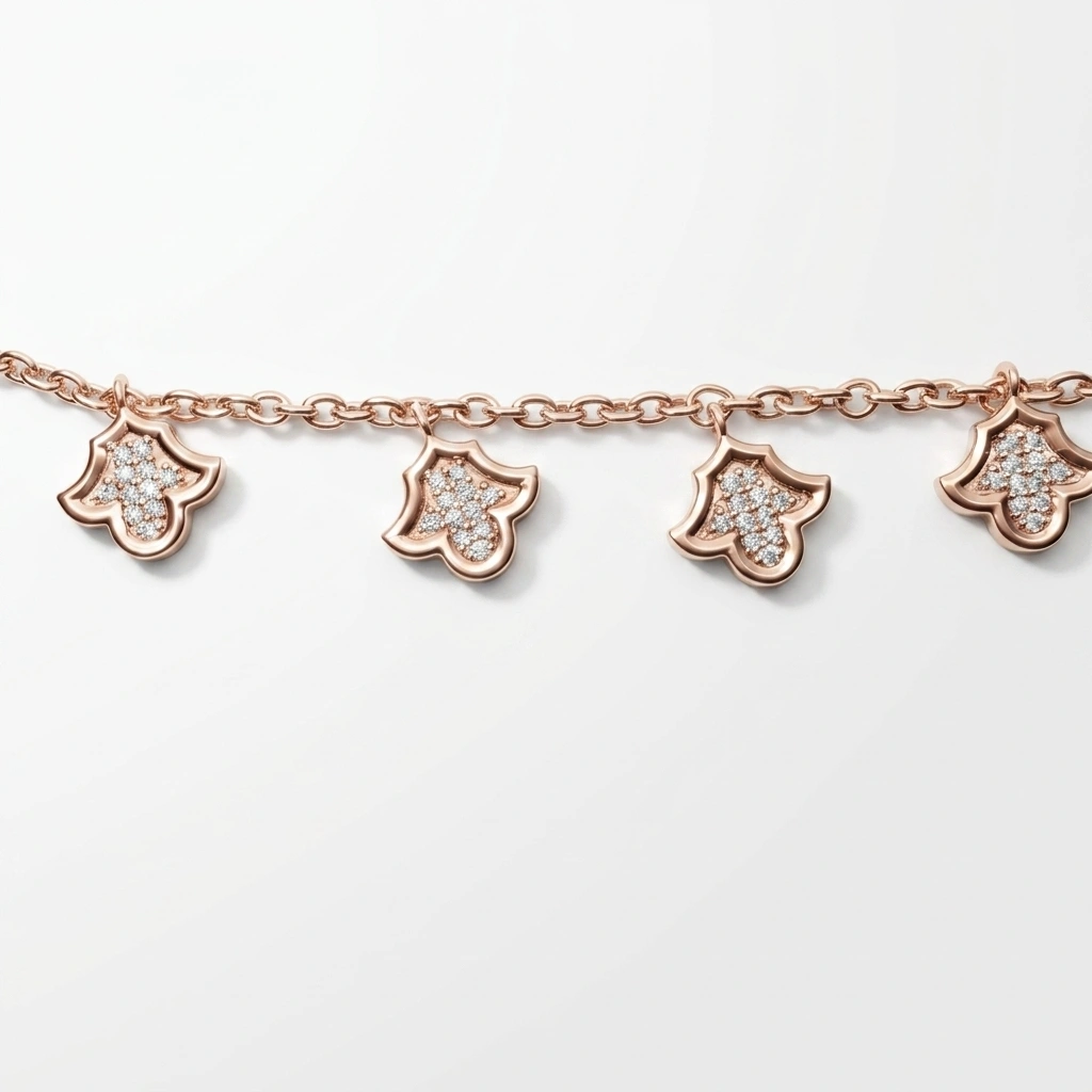 Round Diamond Bracelet in Rose Gold | Lab Grown Diamonds view 7