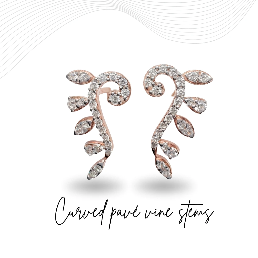 Round Diamond Earrings in Rose Gold | Lab Grown & Natural Diamond Blend
