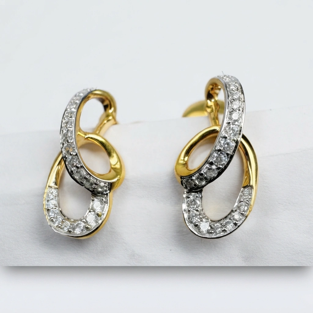 Round Diamond Earrings in Yellow Gold | Lab Grown & Natural view 3