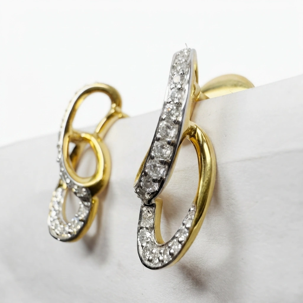 Round Diamond Earrings in Yellow Gold | Lab Grown & Natural view 6