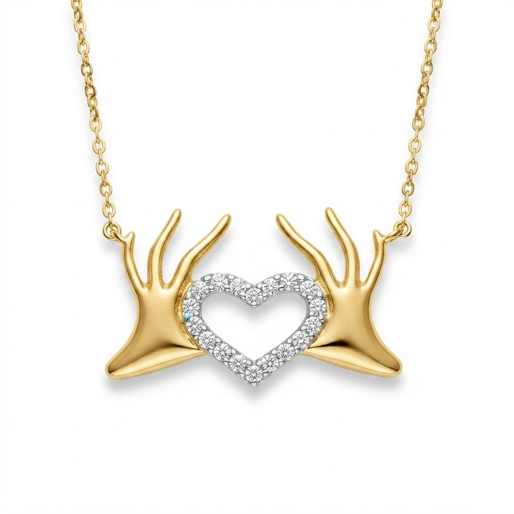 Round Diamond Pendant with Chain | Yellow Gold Fine Jewelry view 3