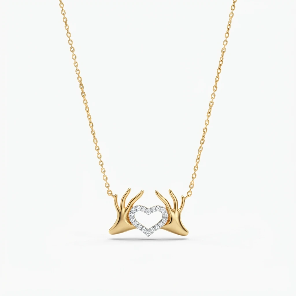 Round Diamond Pendant with Chain | Yellow Gold Fine Jewelry view 5