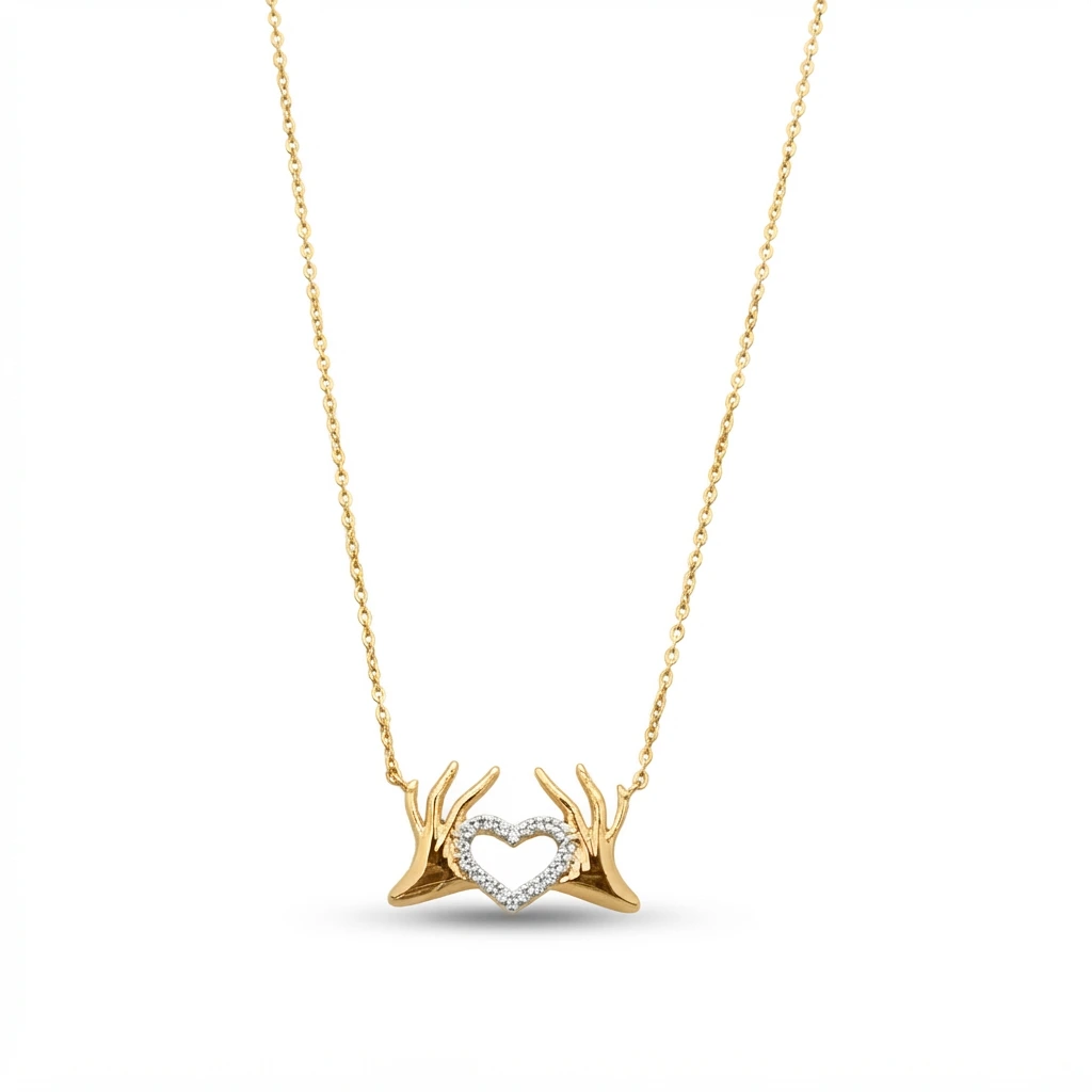 Round Diamond Pendant with Chain | Yellow Gold Fine Jewelry view 6