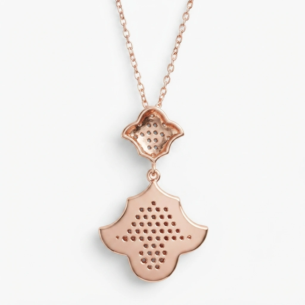 Round Diamond Rose Gold Pendant with Chain | Lab Grown & Natural view 4