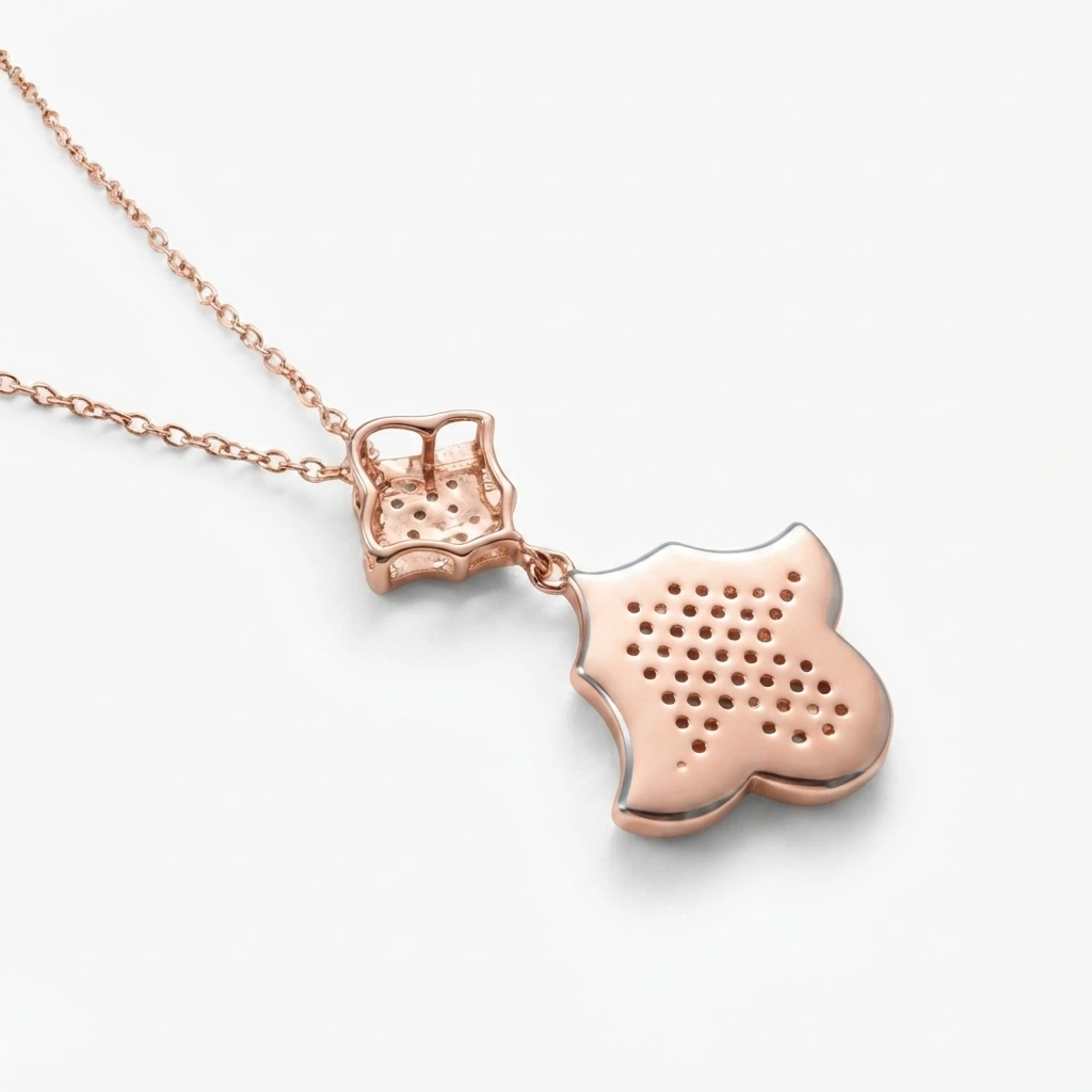 Round Diamond Rose Gold Pendant with Chain | Lab Grown & Natural view 5