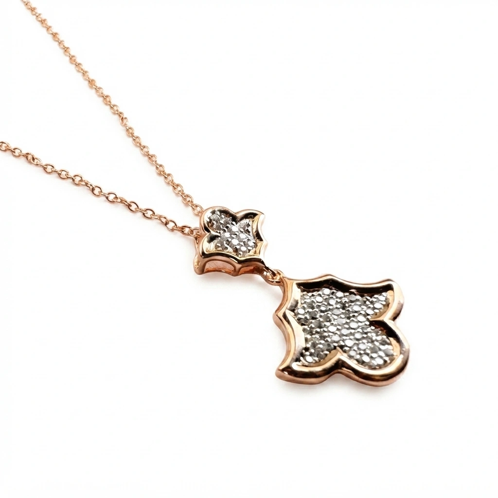 Round Diamond Rose Gold Pendant with Chain | Lab Grown & Natural view 6