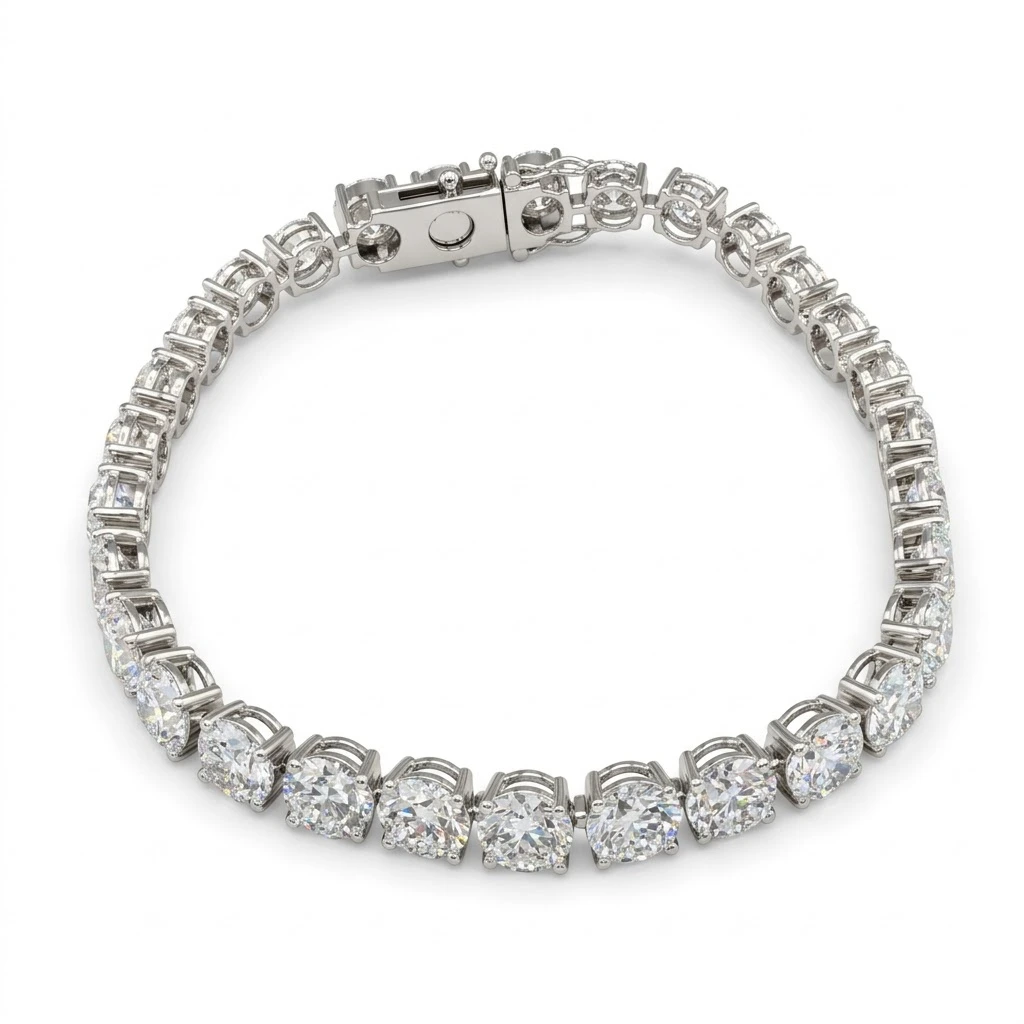 Round Diamond Tennis Bracelet | Lab Grown & IGI Certified view 4