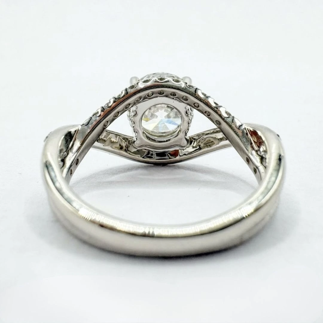Round Lab Grown Diamond Bypass Ring | PT950 Platinum | IGI Certified view 6