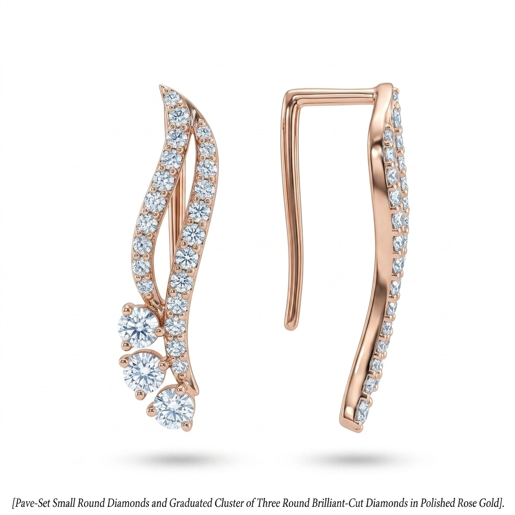 Round Lab Grown Diamond Earrings | 0.90 CT | Rose Gold view 6