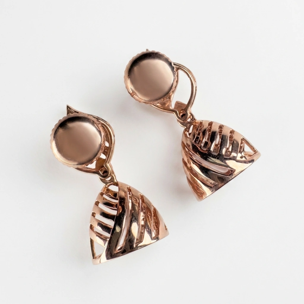 Round Lab Grown Diamond Earrings | Rose Gold view 5