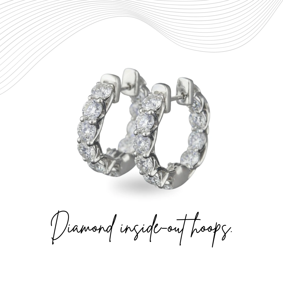 Round Lab Grown Diamond Hoop Earrings in PT950 Platinum