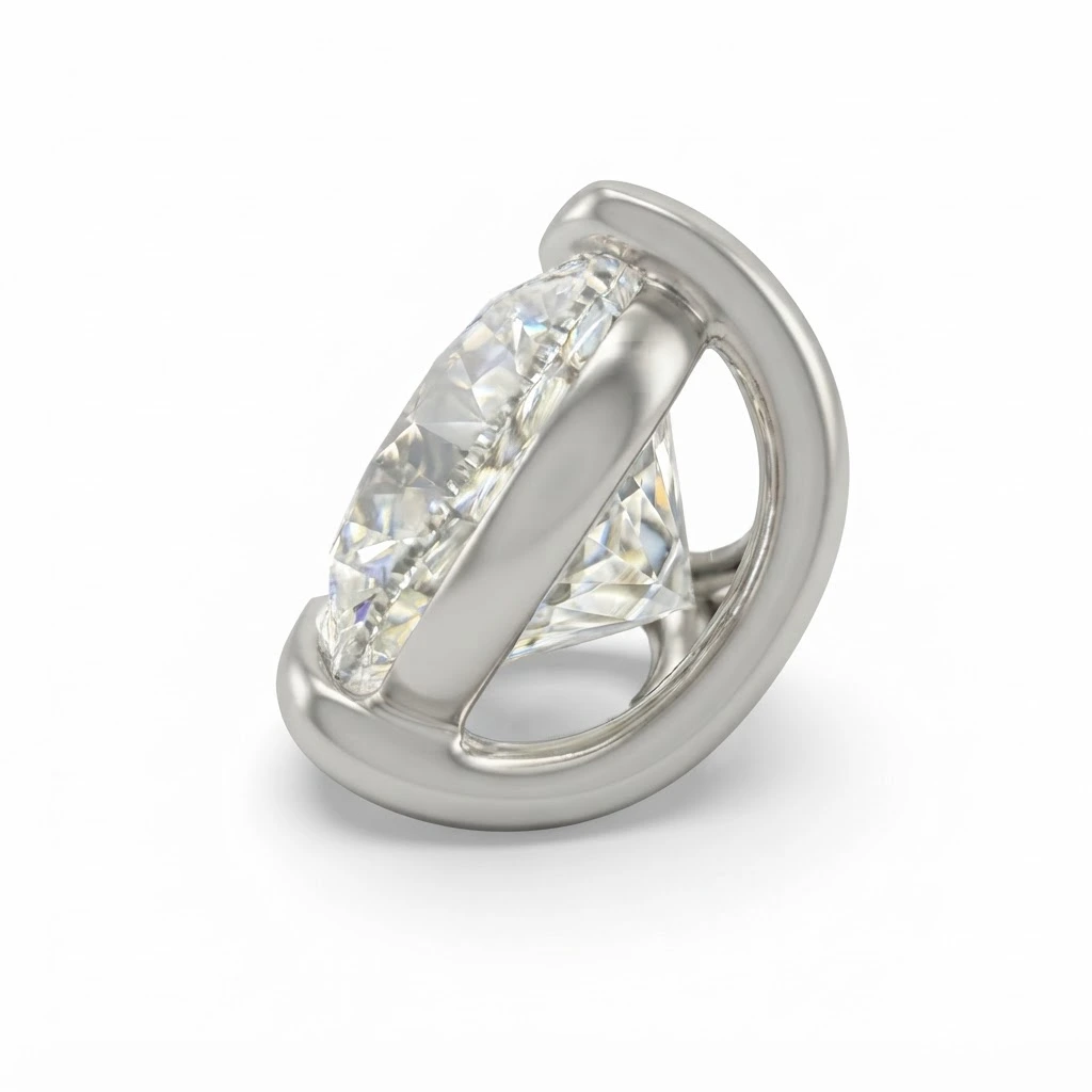 Round Lab Grown Diamond Pendant | PT950 Platinum | IGI Certified view 4