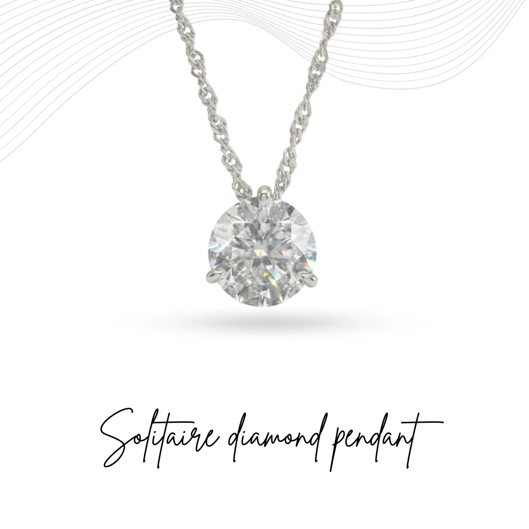 Round Lab Grown Diamond Pendant | PT950 Platinum | IGI Certified