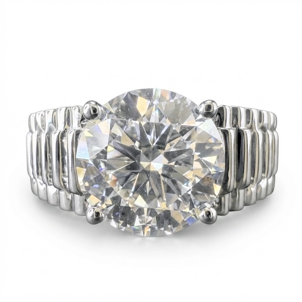 Round Lab Grown Diamond Ring for Men | PT950 Platinum | IGI Certified view 3