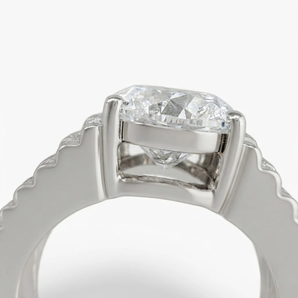 Round Lab Grown Diamond Ring for Men | PT950 Platinum | IGI Certified view 5