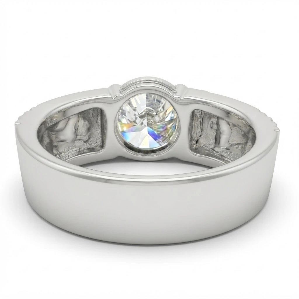 Round Lab Grown Diamond Ring for Men | PT950 Platinum | IGI Certified view 6