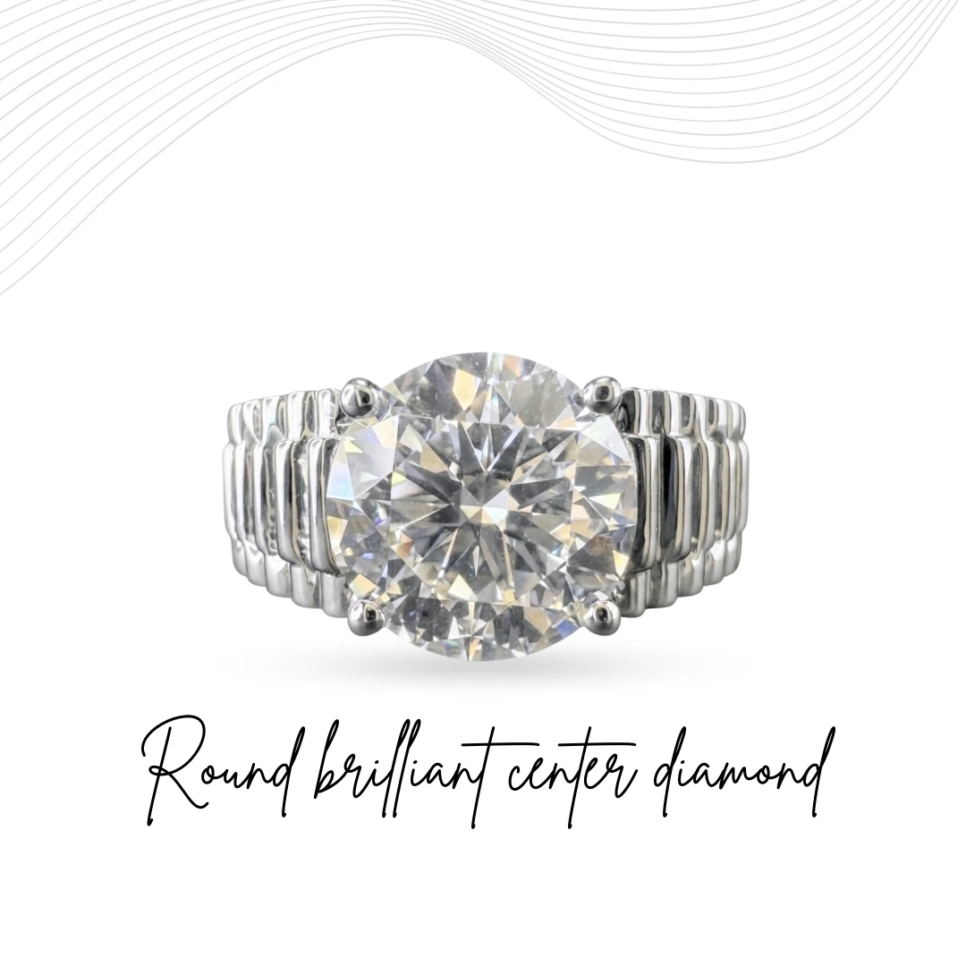 Round Lab Grown Diamond Ring for Men | PT950 Platinum | IGI Certified