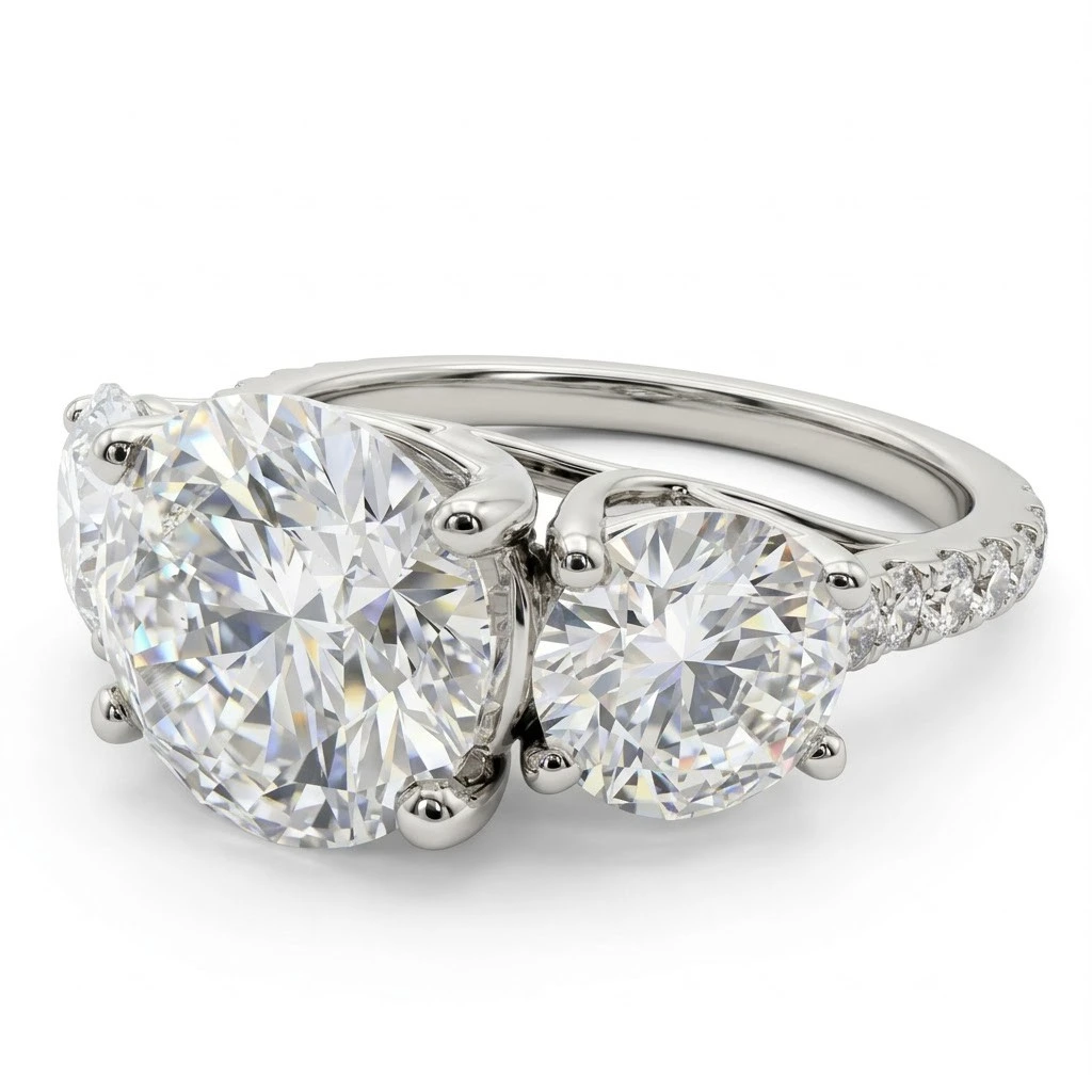 Round Lab Grown Diamond Ring with Pavé Shank | PT950 Platinum | IGI Certified view 6