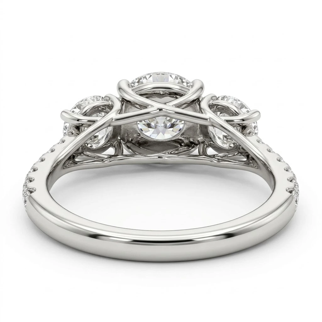 Round Lab Grown Diamond Ring with Pavé Shank | PT950 Platinum | IGI Certified view 7