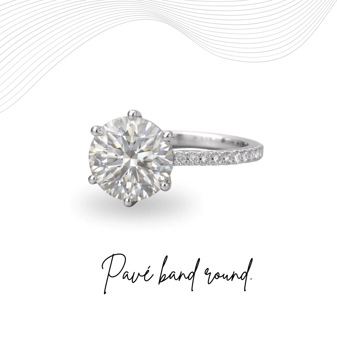 Round Lab Grown Diamond Ring with Side Stones in PT950 Platinum