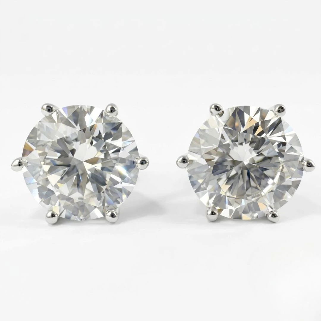 Round Lab Grown Diamond Solitaire Men's Cufflinks | PT950 Platinum | IGI Certified