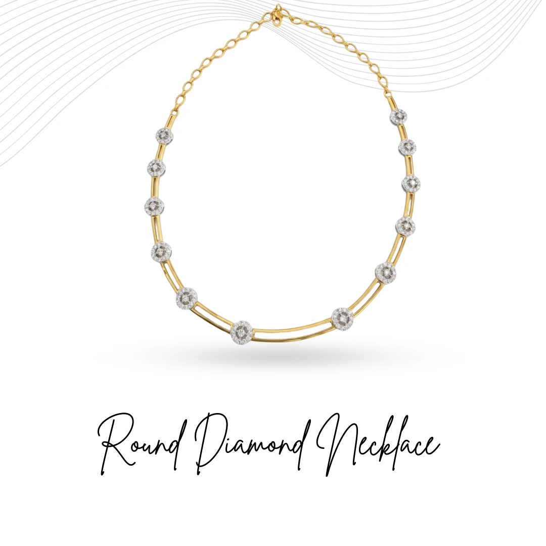 Round Lab Grown Diamond Station Choker Necklace