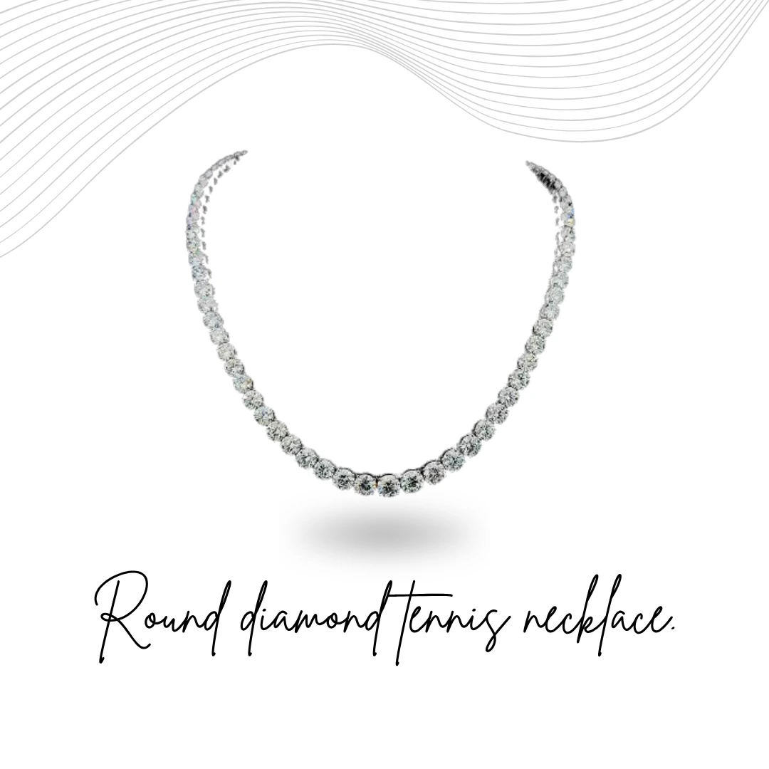 Round Lab Grown Diamond Tennis Necklace in PT950 Platinum