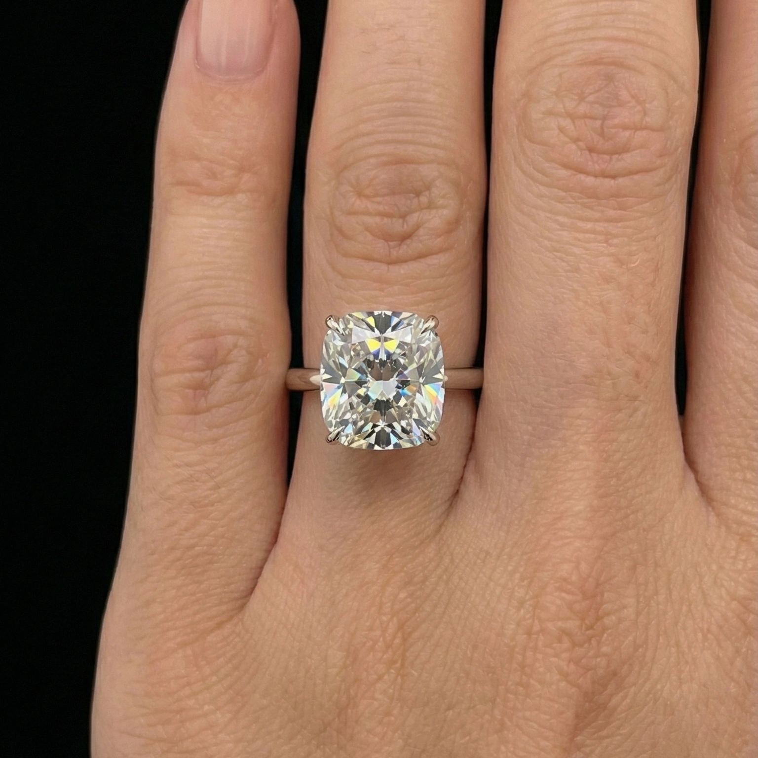 Square Cushion Cut Diamond Ring view 4