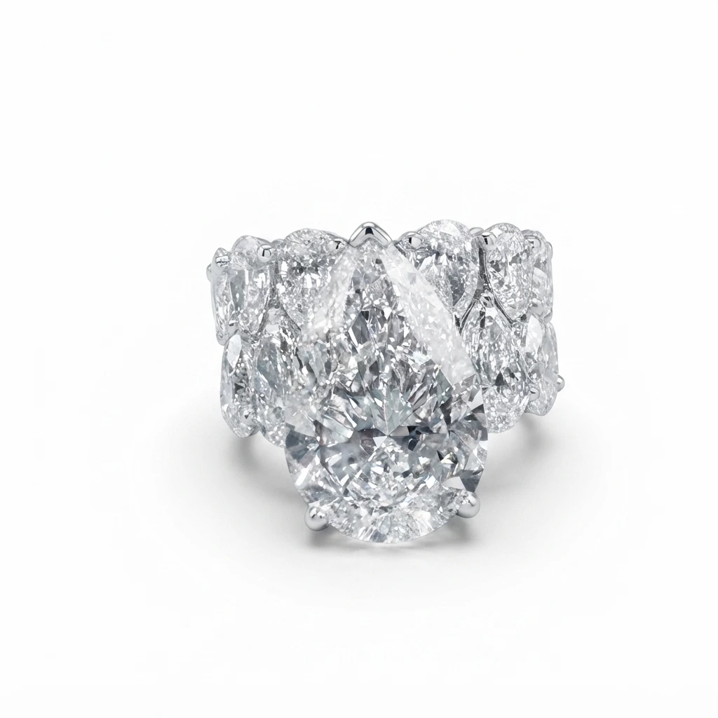 Teardrop Solitaire Ring – Pear Cut Lab Grown Diamond view 4