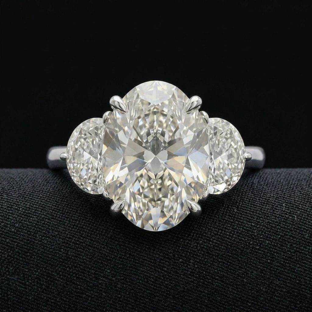 The Sovereign Oval – 5.04 CT Diamond Ring in PT950 Platinum