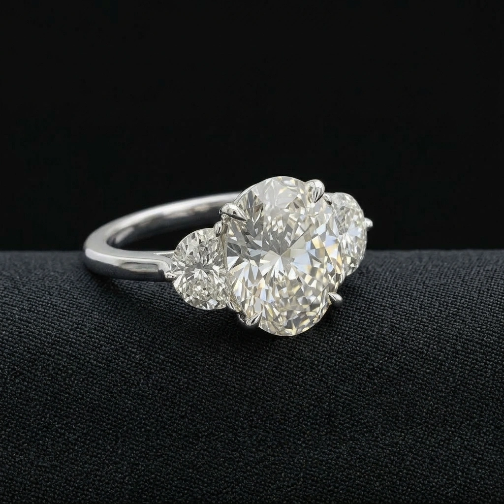 The Sovereign Oval – 5.04 CT Diamond Ring in PT950 Platinum view 3