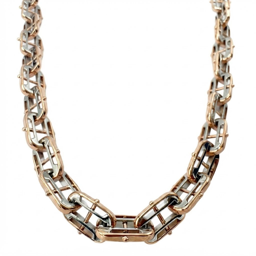 Two-Tone Chain Necklace | PT950 Platinum & 18K Rose Gold